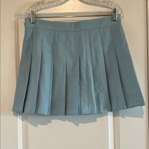 Chic Light Blue Mini Pleated Skirt